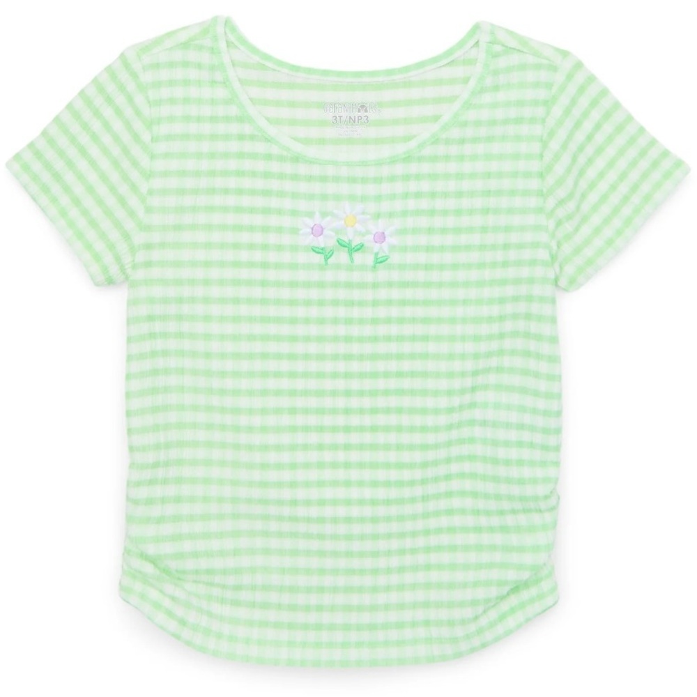 Green Striped Kids Shirt, Size 2T